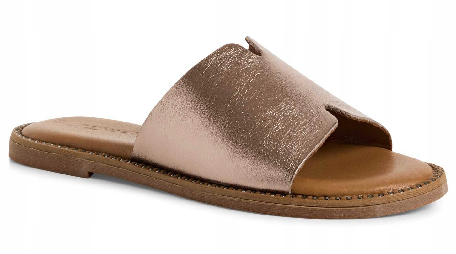 Klapki-Damskie-Tamaris-1-27135-42-r-38-Metaliczny-Miekka-Wkladka